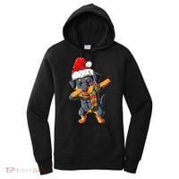 Dabbing Rottweiler Santa Christmas Boys Xmas Dog Gift Women's Hoodie thumb 0