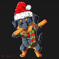 Dabbing Rottweiler Santa Christmas Boys Xmas Dog Gift Women's Hoodie thumb 2