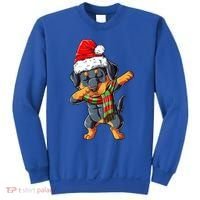Dabbing Rottweiler Santa Christmas Boys Xmas Dog Gift Sweatshirt thumb 0
