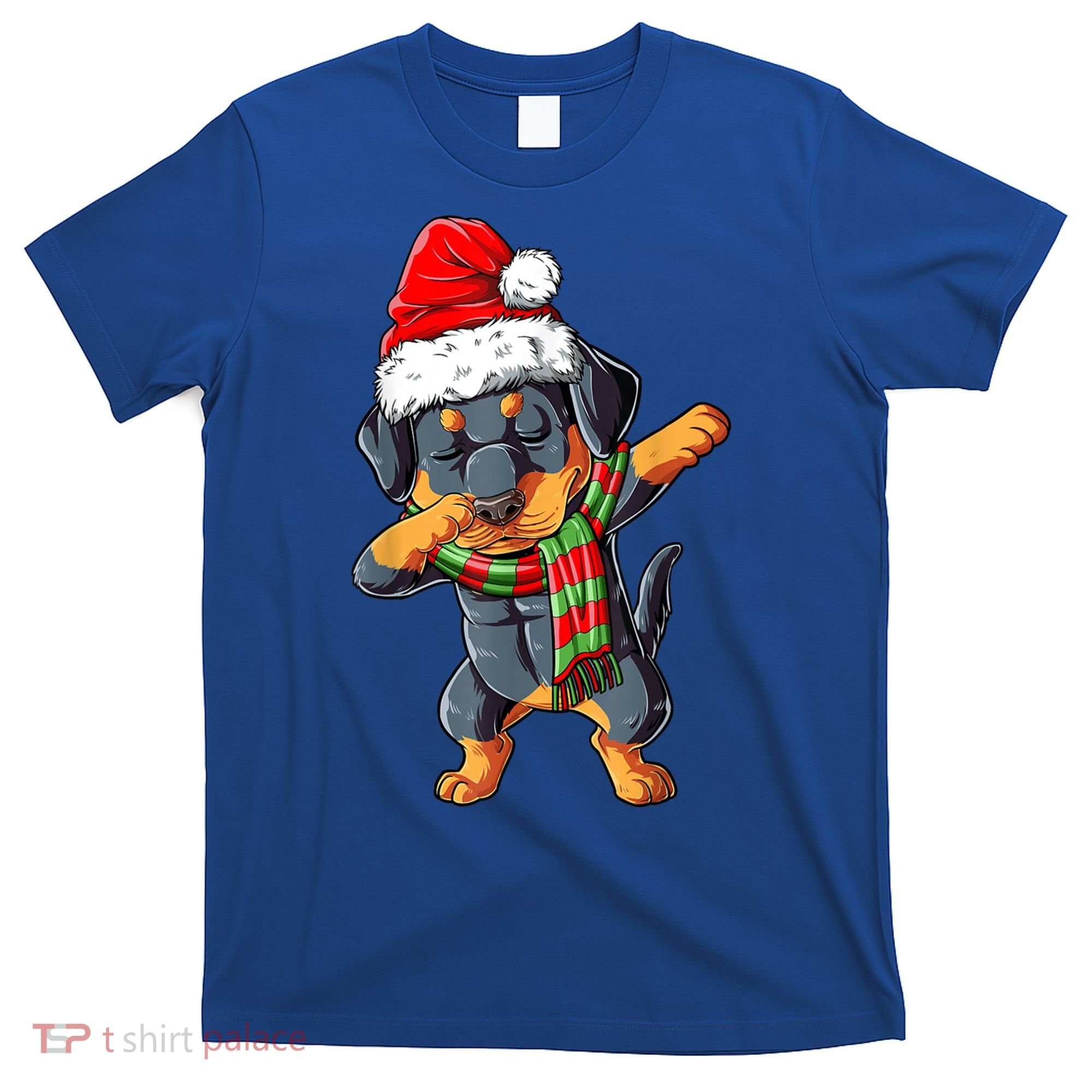 Dabbing Rottweiler Santa Christmas Boys Xmas Dog Gift T-Shirt