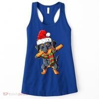 Dabbing Rottweiler Santa Christmas Boys Xmas Dog Gift Women's Tank Top thumb 0
