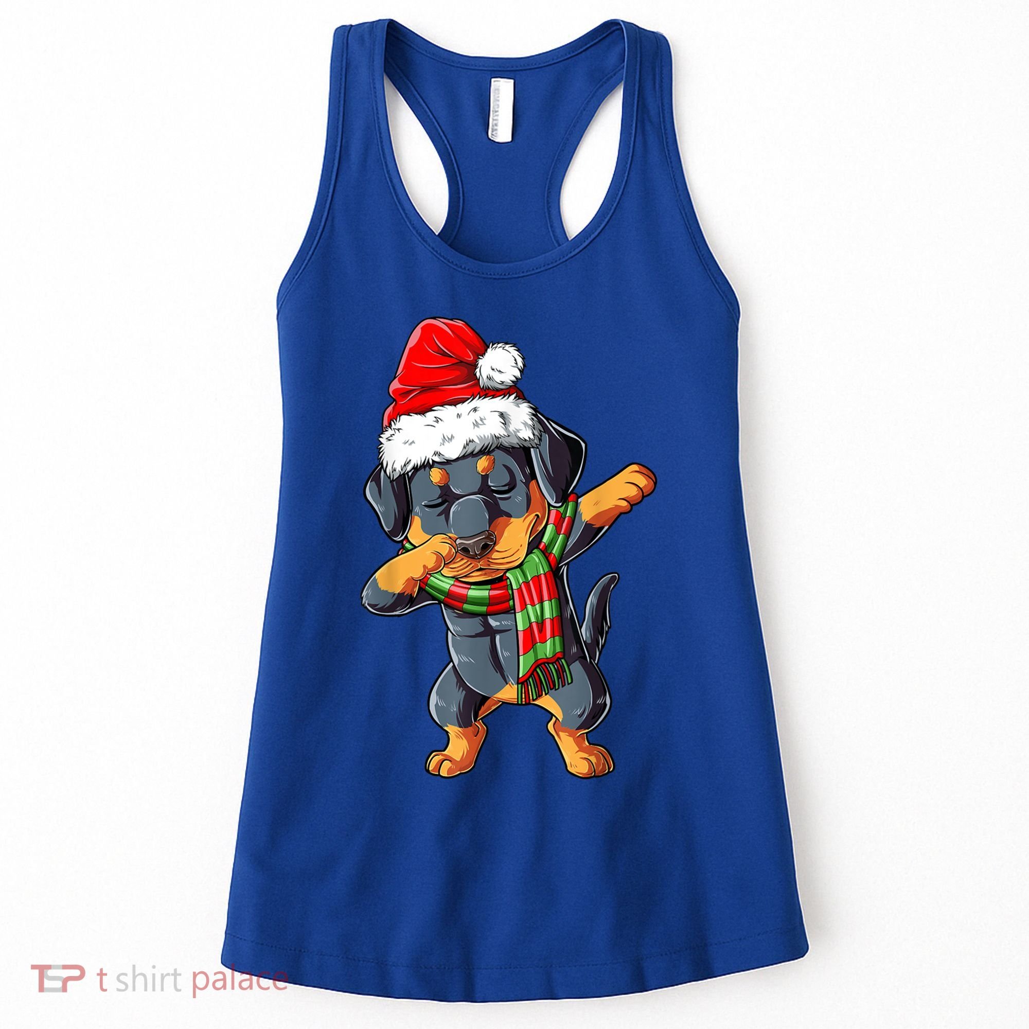 Dabbing Rottweiler Santa Christmas Boys Xmas Dog Gift Women's Tank Top