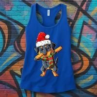 Dabbing Rottweiler Santa Christmas Boys Xmas Dog Gift Women's Tank Top thumb 3