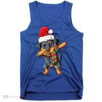 Dabbing Rottweiler Santa Christmas Boys Xmas Dog Gift Tank Top thumb 0