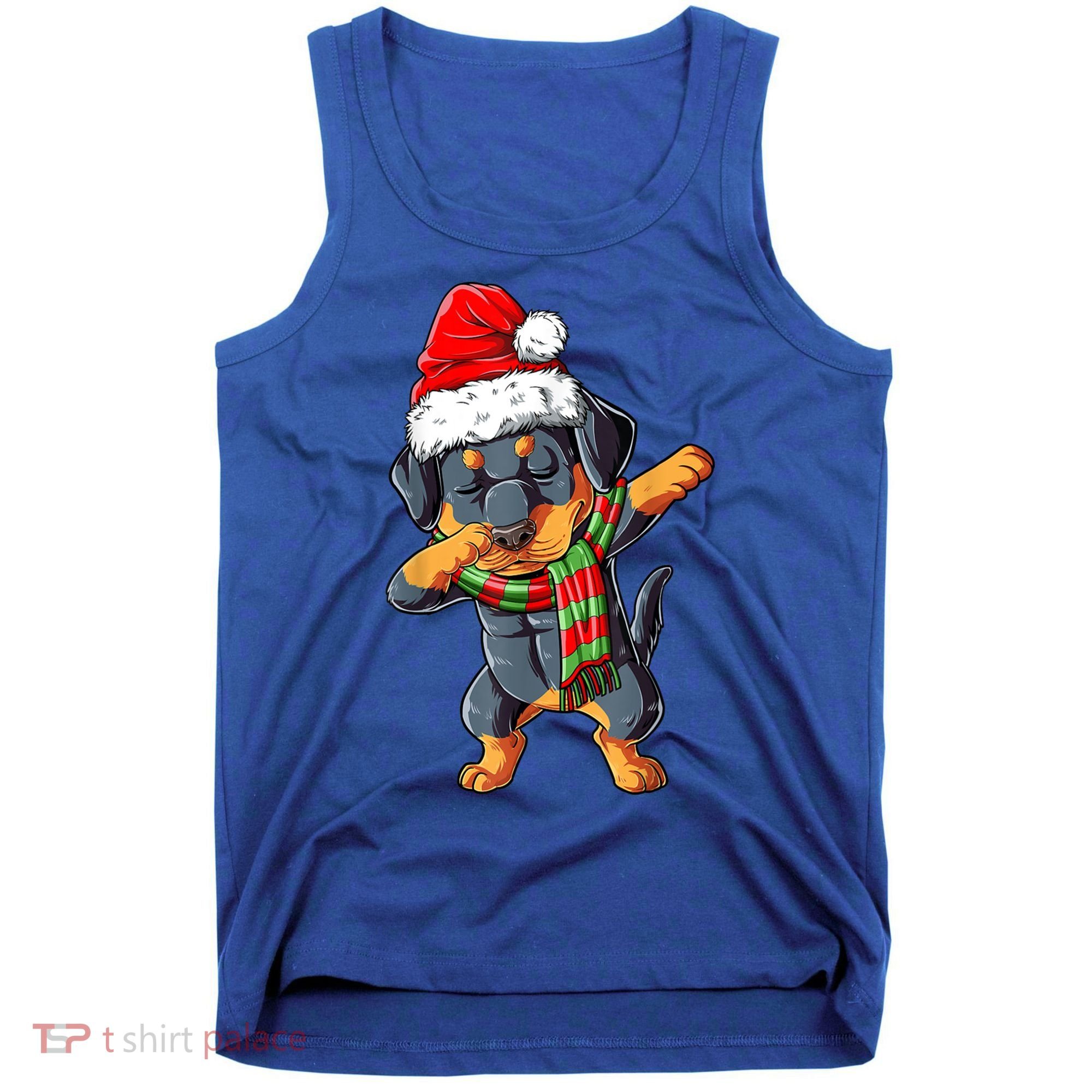 Dabbing Rottweiler Santa Christmas Boys Xmas Dog Gift Tank Top