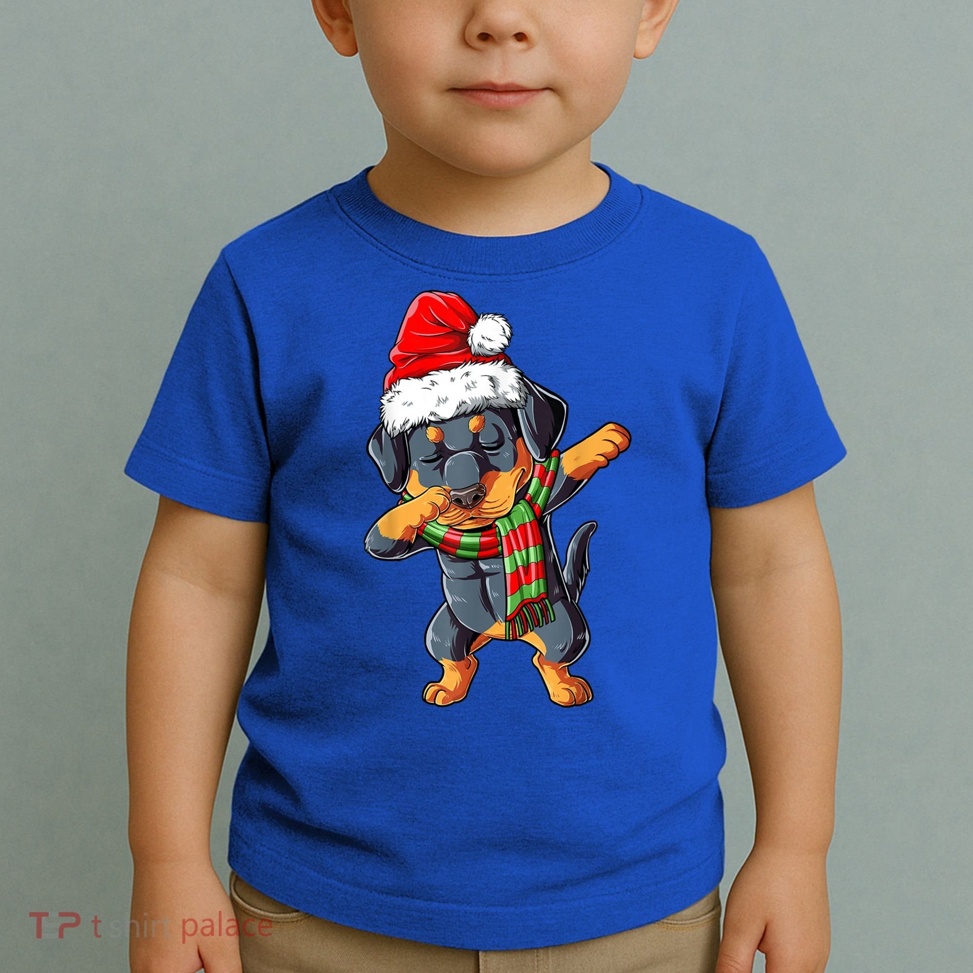Dabbing Rottweiler Santa Christmas Boys Xmas Dog Gift Toddler T-Shirt