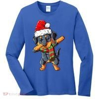 Dabbing Rottweiler Santa Christmas Boys Xmas Dog Gift Women's Long Sleeve Shirt thumb 0