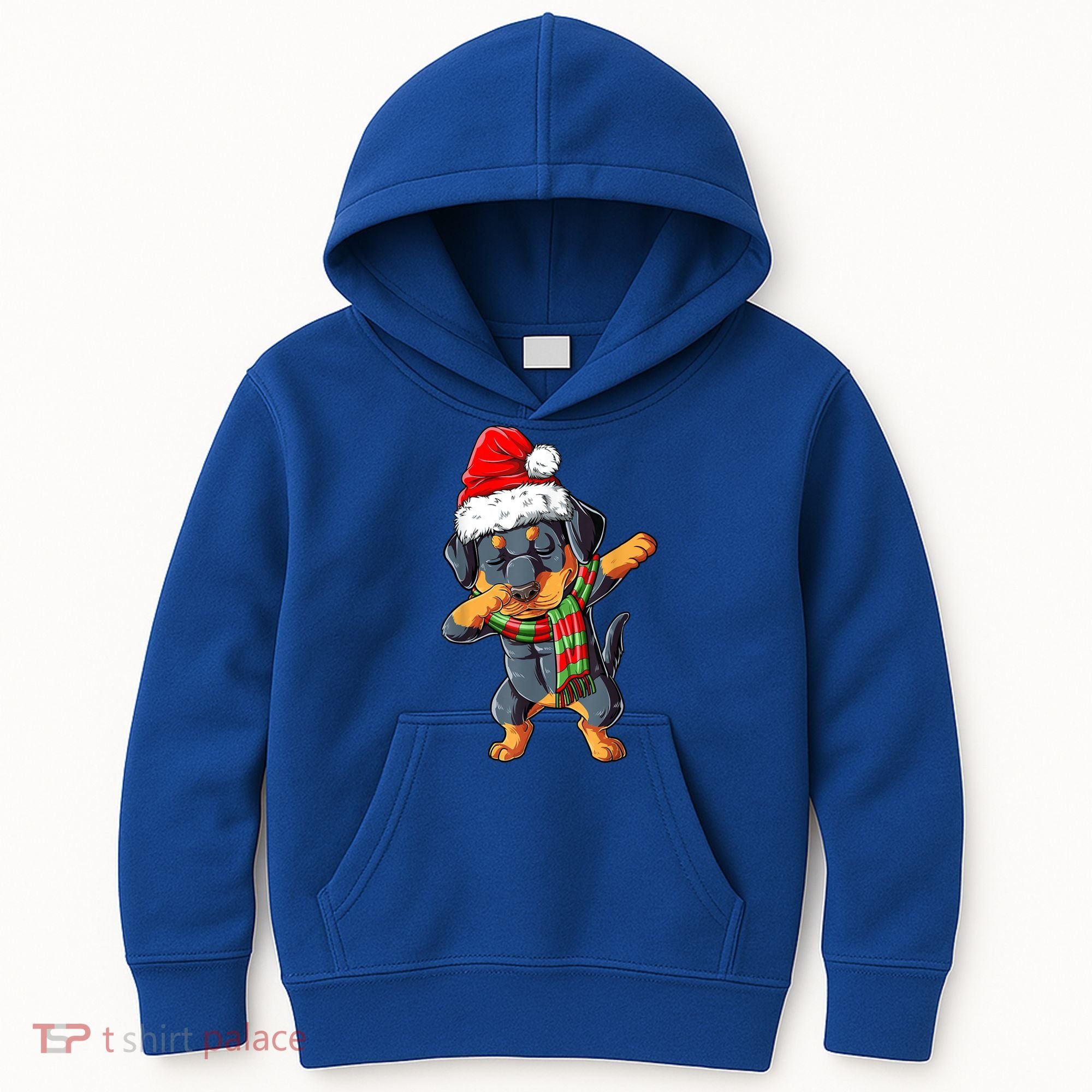 Dabbing Rottweiler Santa Christmas Boys Xmas Dog Gift Kids Hoodie