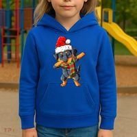 Dabbing Rottweiler Santa Christmas Boys Xmas Dog Gift Kids Hoodie thumb 3