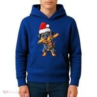 Dabbing Rottweiler Santa Christmas Boys Xmas Dog Gift Kids Hoodie thumb 4