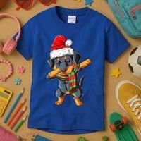 Dabbing Rottweiler Santa Christmas Boys Xmas Dog Gift Kids T-Shirt thumb 3
