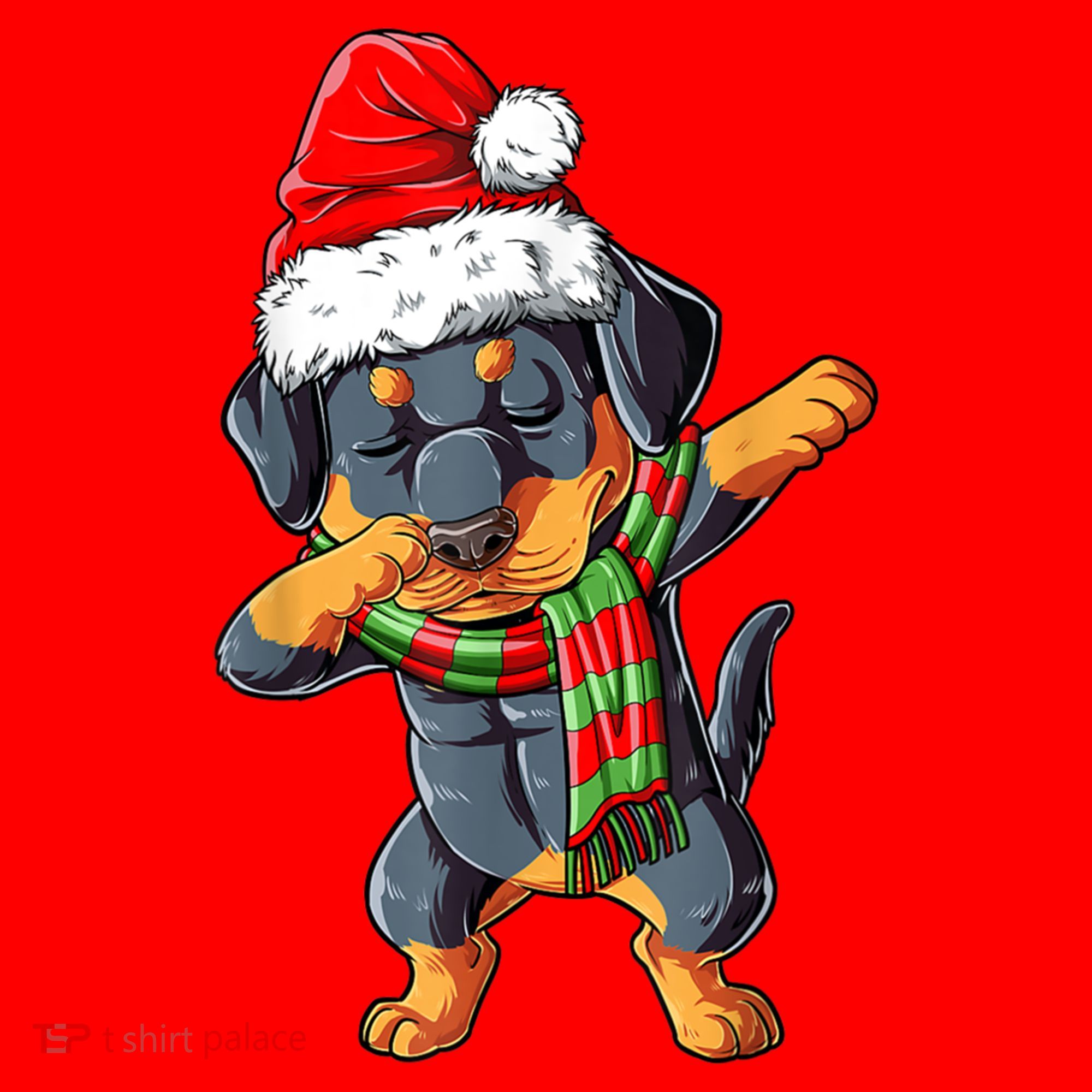 Dabbing Rottweiler Santa Christmas Boys Xmas Dog Gift Santa Hat