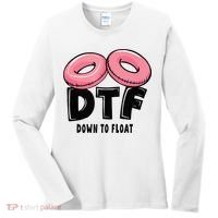 Dtf River Tubing Down To Float Summer Float Trip Women's Long Sleeve Shirt thumb 0