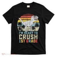 Dinosaur Ready To Crush First Grade 1st Day Of School T-Shirt thumb 0