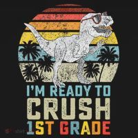 Dinosaur Ready To Crush First Grade 1st Day Of School Coaster thumb 2