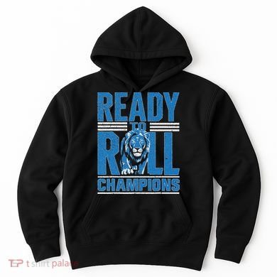 Detroit Ready To Roll Funny Lion Graphic Hoodie
