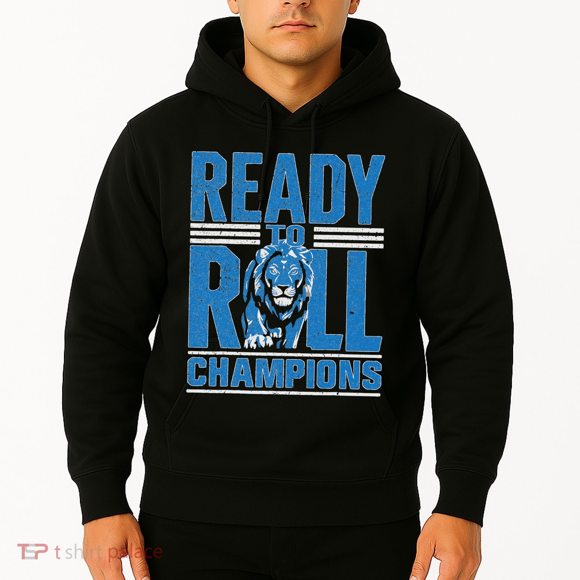 Detroit Ready To Roll Funny Lion Graphic Hoodie