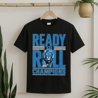 Detroit Ready To Roll Funny Lion Graphic T-Shirt thumb 2