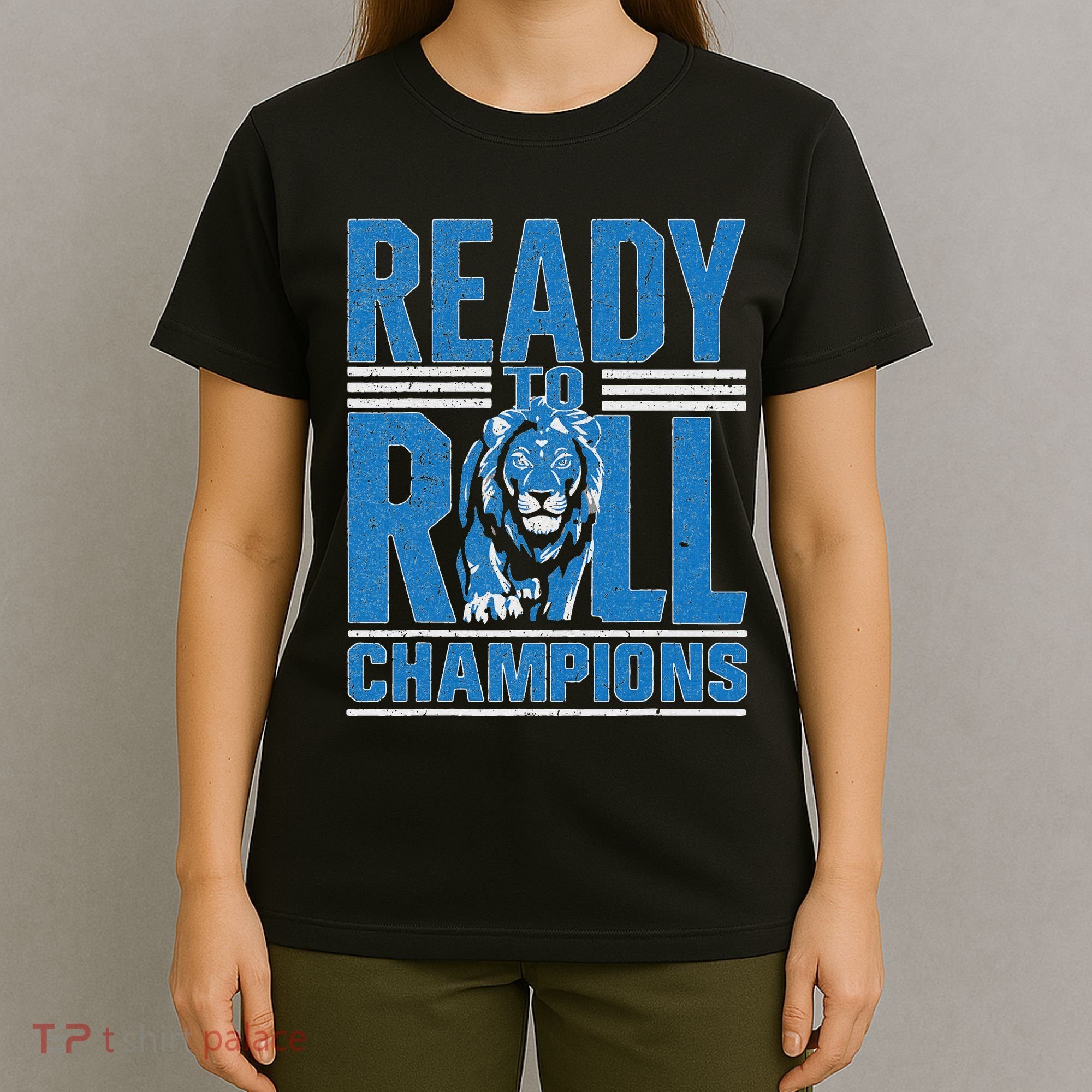 Detroit Ready To Roll Funny Lion Graphic T-Shirt