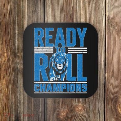 Detroit Ready To Roll Funny Lion Graphic Coaster