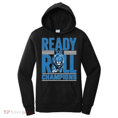 Detroit Ready To Roll Funny Lion Graphic Women's Hoodie