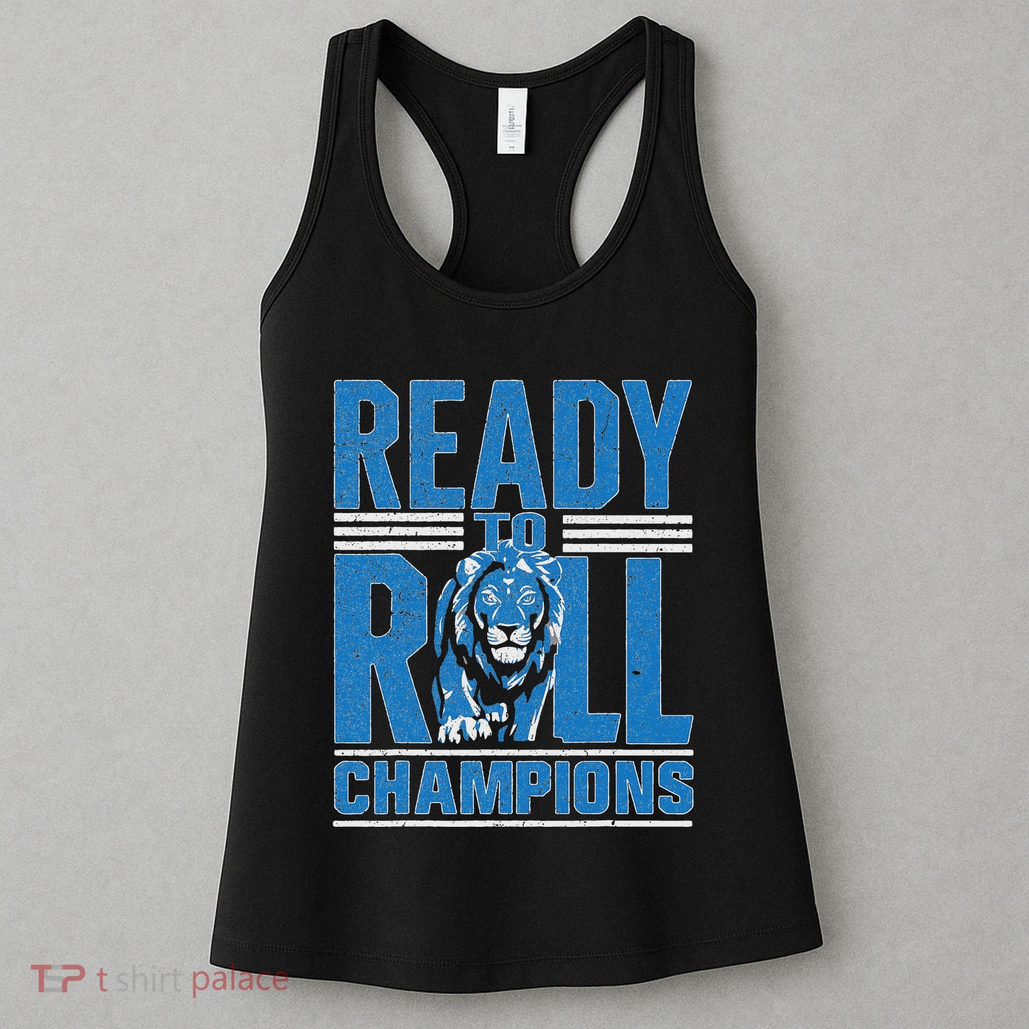 Detroit Ready To Roll Funny Lion Graphic Women's Tank Top