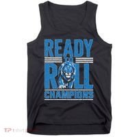 Detroit Ready To Roll Funny Lion Graphic Tank Top thumb 0