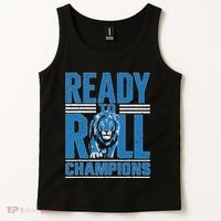 Detroit Ready To Roll Funny Lion Graphic Tank Top thumb 2