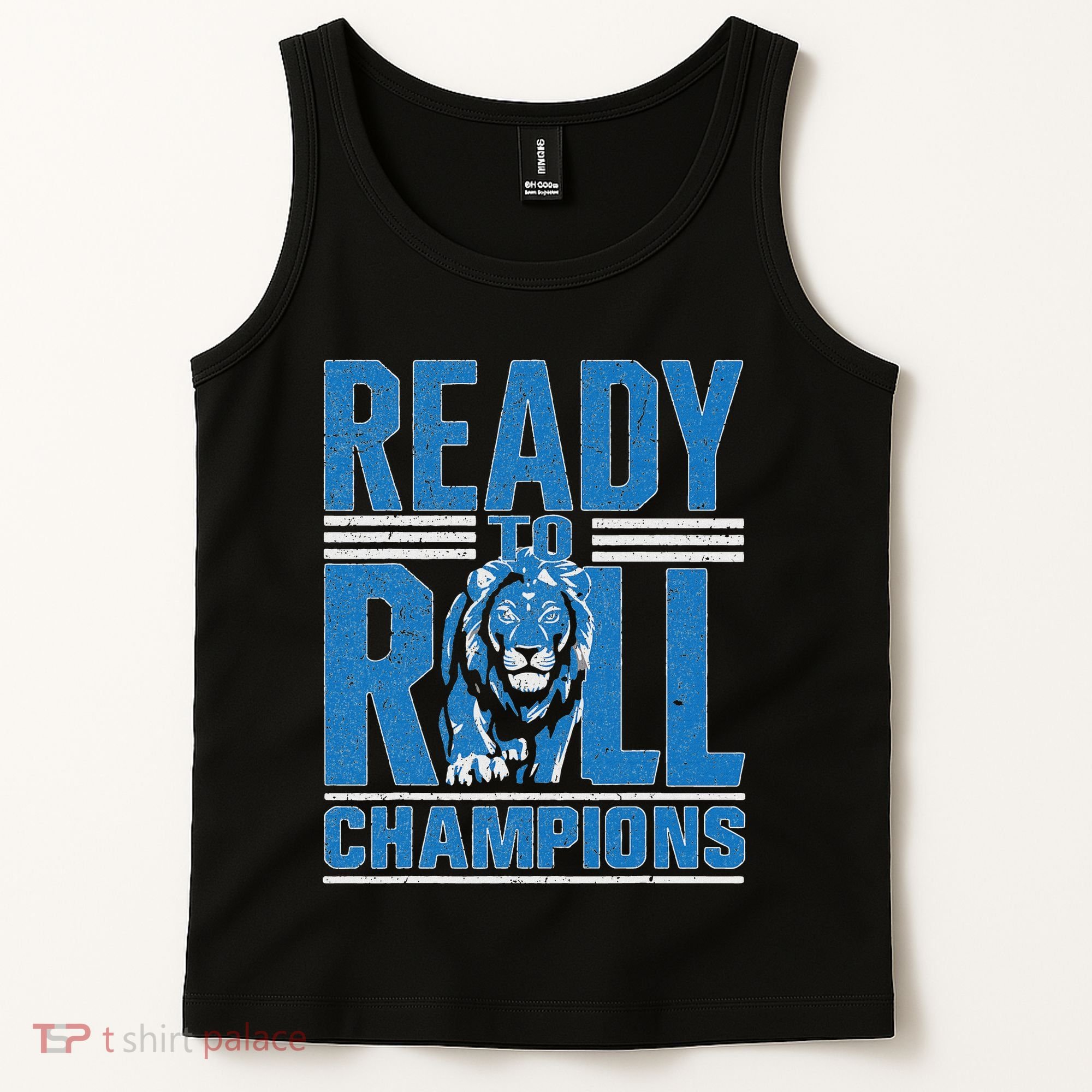 Detroit Ready To Roll Funny Lion Graphic Tank Top