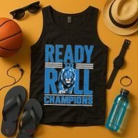 Detroit Ready To Roll Funny Lion Graphic Tank Top thumb 4