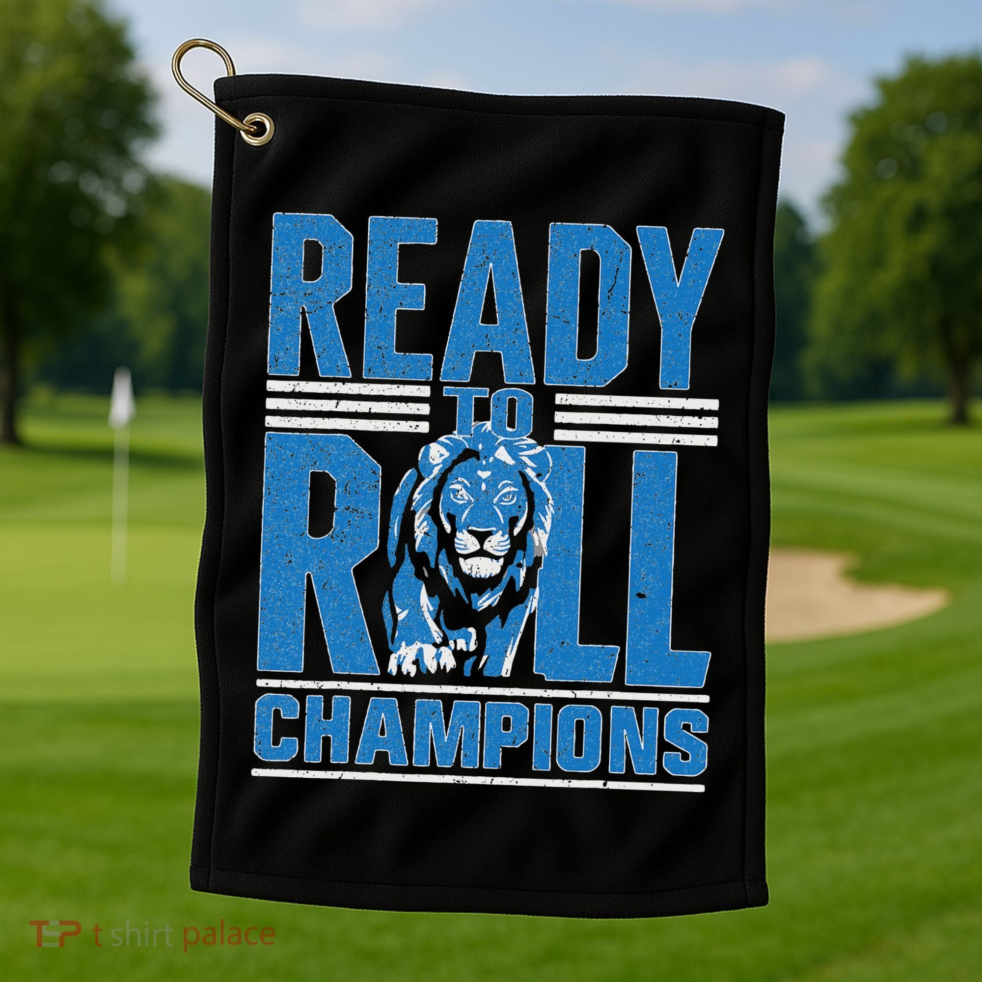 Detroit Ready To Roll Funny Lion Graphic Golf Towel