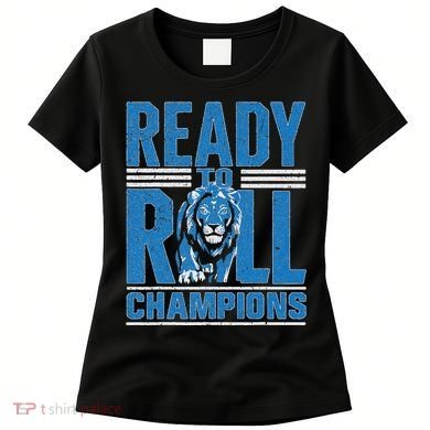 Detroit Ready To Roll Funny Lion Graphic Women's T-Shirt