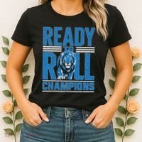 Detroit Ready To Roll Funny Lion Graphic Women's T-Shirt thumb 2