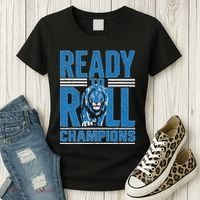 Detroit Ready To Roll Funny Lion Graphic Women's T-Shirt thumb 3