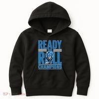 Detroit Ready To Roll Funny Lion Graphic Kids Hoodie thumb 0
