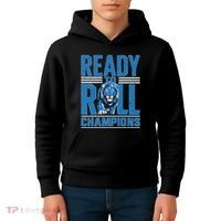Detroit Ready To Roll Funny Lion Graphic Kids Hoodie thumb 4