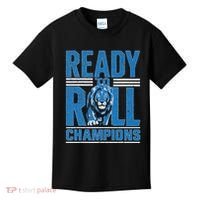 Detroit Ready To Roll Funny Lion Graphic Kids T-Shirt thumb 0