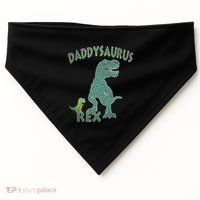 Daddysaurus Rex Tyrannosaurus Dino Dad Funny Gift USA-Made Doggie Bandana thumb 0
