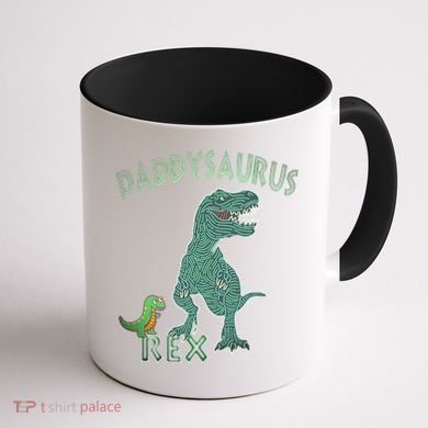 Daddysaurus Rex Tyrannosaurus Dino Dad Funny Gift Coffee Mug back