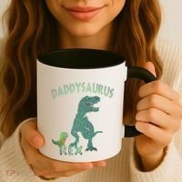 Daddysaurus Rex Tyrannosaurus Dino Dad Funny Gift Coffee Mug thumb 3