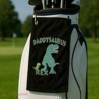 Daddysaurus Rex Tyrannosaurus Dino Dad Funny Gift Golf Towel thumb 2