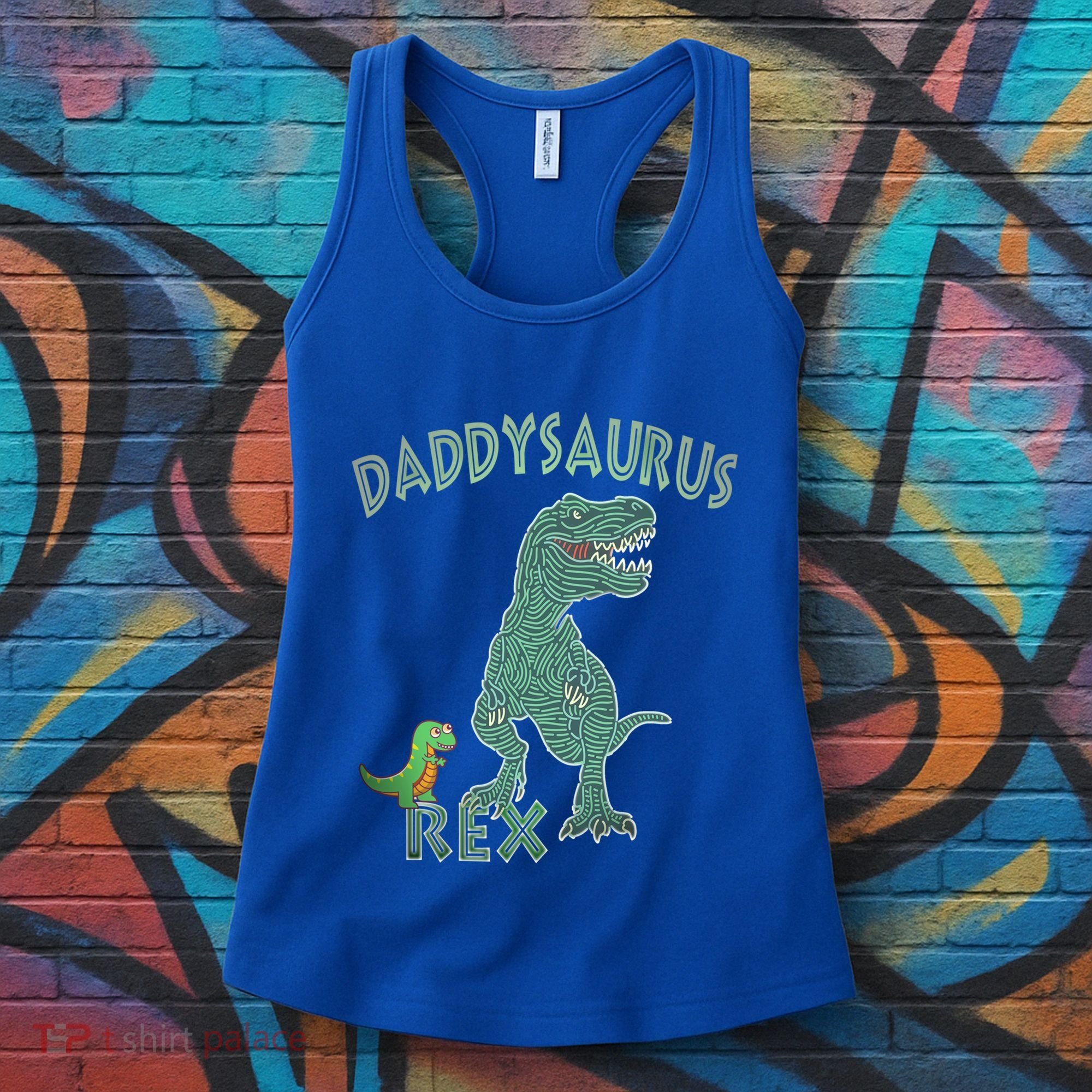 Daddysaurus Rex Tyrannosaurus Dino Dad Funny Gift Women's Tank Top