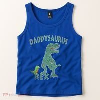 Daddysaurus Rex Tyrannosaurus Dino Dad Funny Gift Tank Top thumb 2