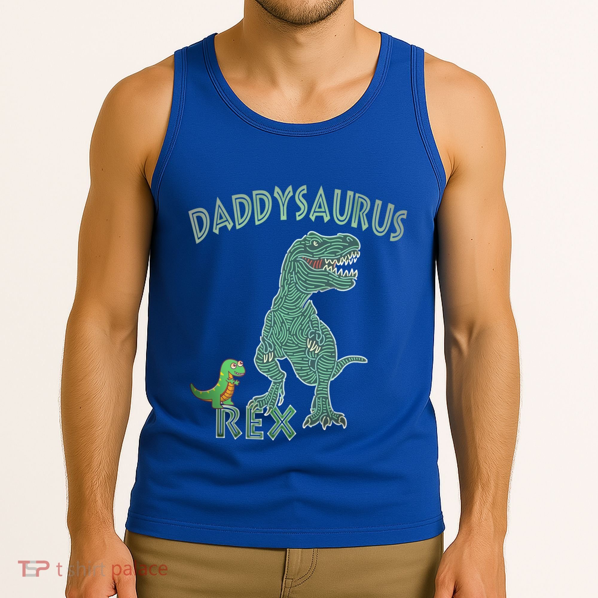 Daddysaurus Rex Tyrannosaurus Dino Dad Funny Gift Tank Top