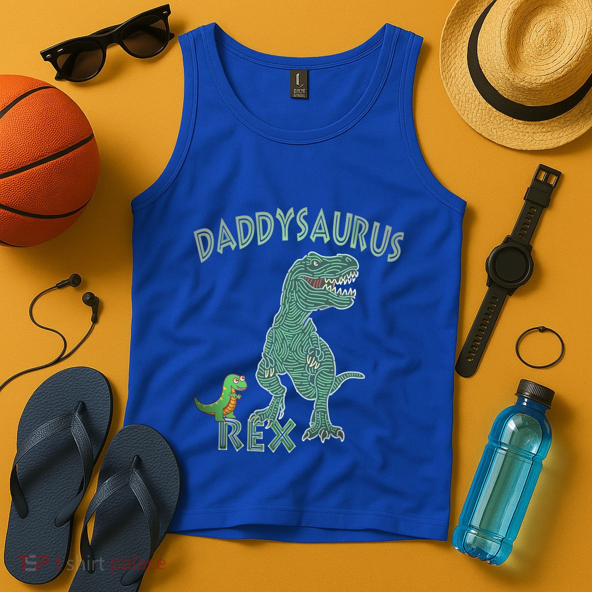 Daddysaurus Rex Tyrannosaurus Dino Dad Funny Gift Tank Top
