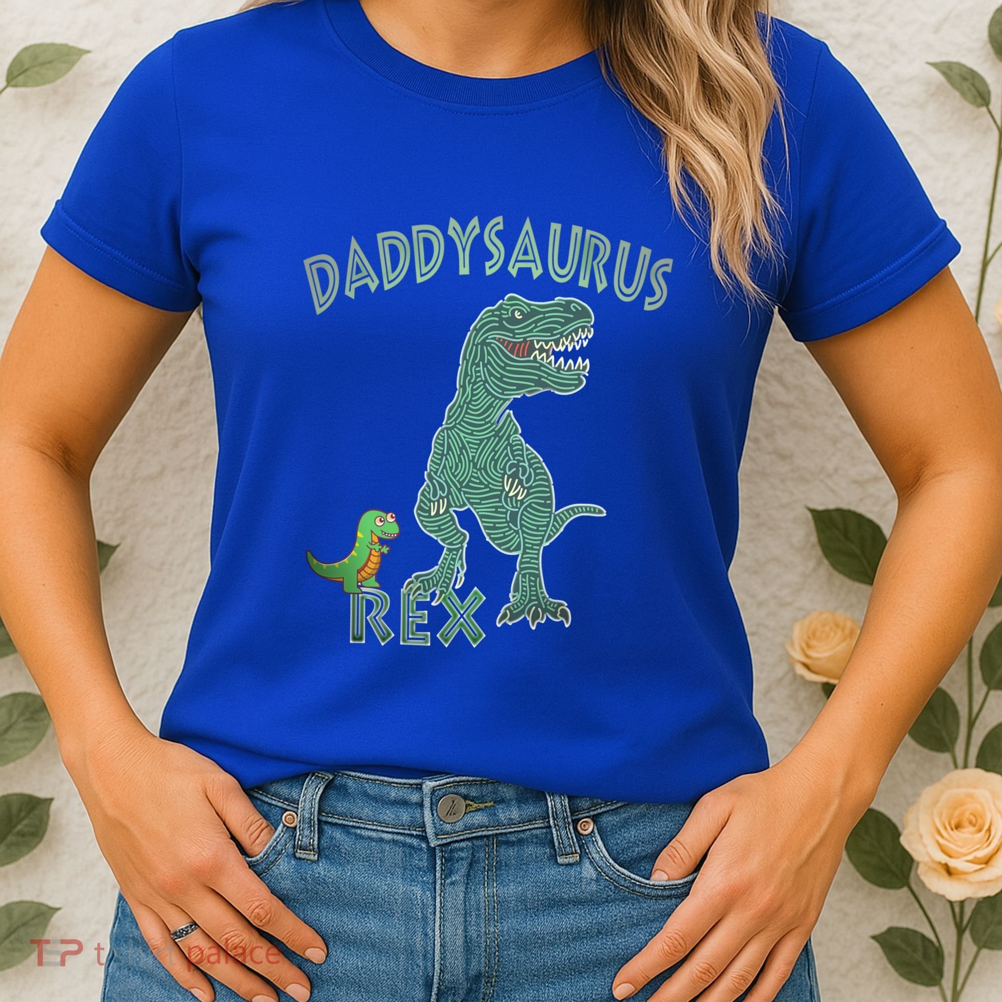 Daddysaurus Rex Tyrannosaurus Dino Dad Funny Gift Women's T-Shirt
