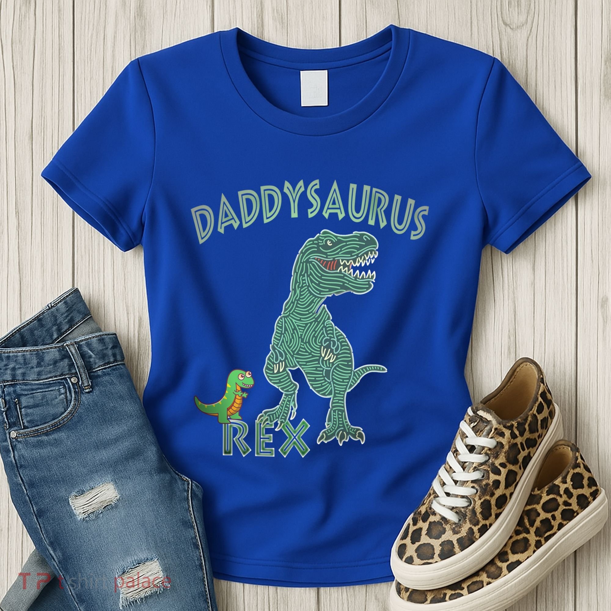 Daddysaurus Rex Tyrannosaurus Dino Dad Funny Gift Women's T-Shirt