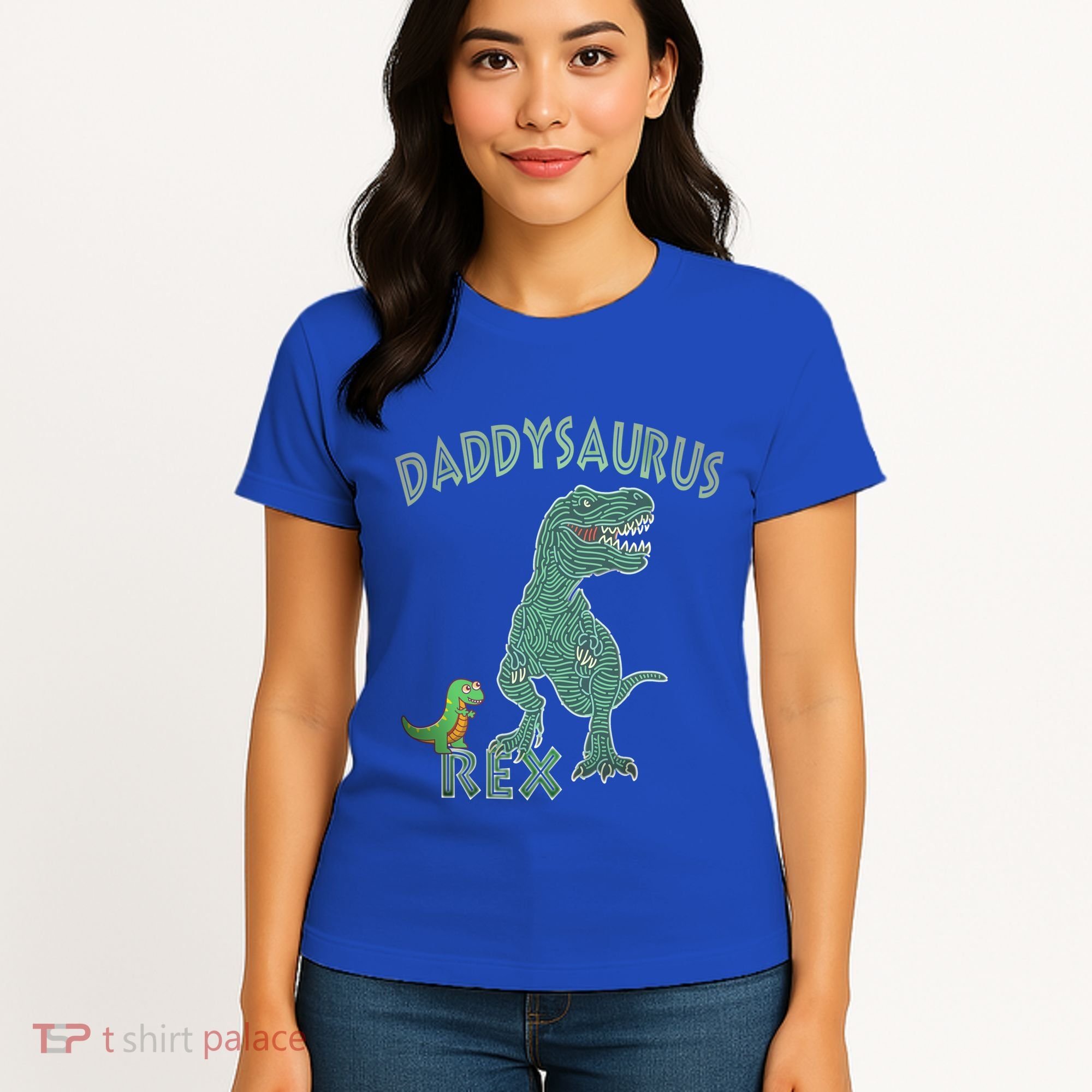 Daddysaurus Rex Tyrannosaurus Dino Dad Funny Gift Women's T-Shirt