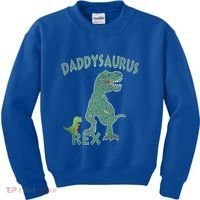 Daddysaurus Rex Tyrannosaurus Dino Dad Funny Gift Kids Sweatshirt thumb 0