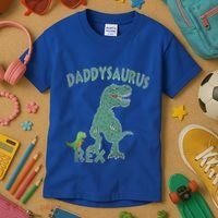 Daddysaurus Rex Tyrannosaurus Dino Dad Funny Gift Kids T-Shirt thumb 3